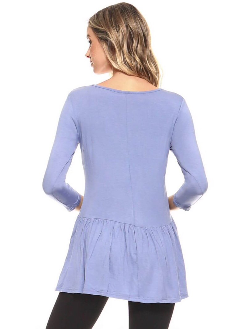 Women's Peplum Knit Top, SLATE BLUE, M - Walmart.com