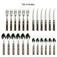 thumbnail image 4 of Tramontina Churrasco BBQ 24-Piece Stainless Steel Polywood Flatware Set – Forks, Spoons & Teaspoons, Serrated Steak Knives Silverware Set, 4 of 6