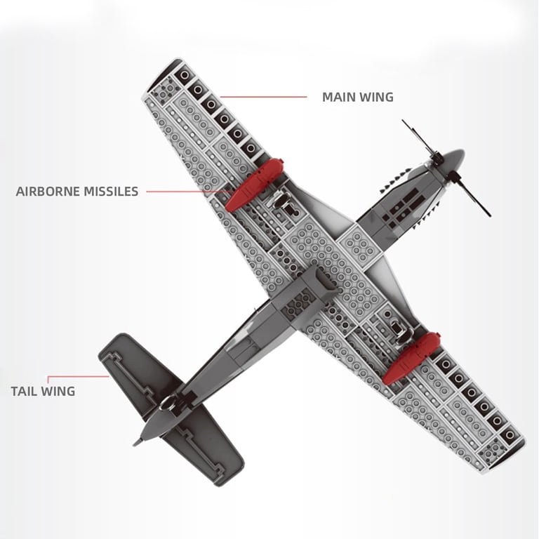 NAYIHOOP WW2 P-51 Mustang Fighter Plane Building Set for Lego