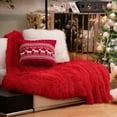 thumbnail image 3 of Junovo Super Soft Throw Blanket for Bed, Fluffy Cozy Plush Light Blanket, Washable Warm Furry Throw Blanket for Couch Sofa Chair Home Decor, 60"x80" ,Red, 3 of 7