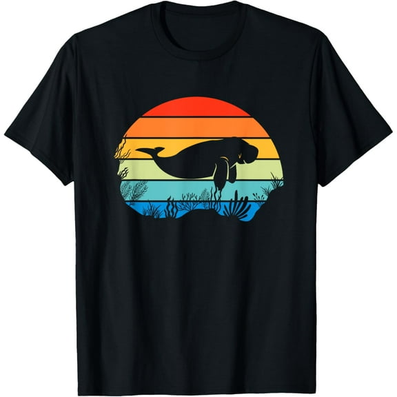 men and women can wear,Retro Manatee T-Shirt
