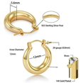 thumbnail image 3 of MangoFeel Chunky Gold Hoop Earrings with 925 Sterling Silver Post, 3 of 6