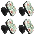 thumbnail image 2 of 4 Pcs Square Cabinet Handle Cupboard Knob Drawer Pulls Handle Tropical Palm Leaves Flower Drawer Knobs with Screws Furniture Decoration, 2 of 7