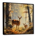 thumbnail image 2 of Designart "Deer Family Amidst the Woods III" Animals Framed Wall Art - Traditional Brown Deer Landscape Entryway Framed Wall Art Print, 2 of 6