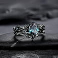 thumbnail image 2 of New 2025 Fashion Black Inlaid Sea Blue Zircon Women'S Ring Decoration Jewelry Commemorative With For You Accessories Trendy Creative Best For Gift, 2 of 5