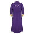 thumbnail image 2 of YiZYiF Men's Clergy Cassock Cosplay Robe Stand Collar Pulpit Priest Vestments Outfits with Stole Purple M, 2 of 4