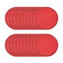 Uxcell Blank Leatherette Patches, Round Faux Leather Hats Patches with Adhesive Iron-on Heat Press Laserable Rustic for Hats DIY Fabric Repair Sew Red