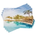 thumbnail image 1 of Ambesonne Landscape Place Mats Set of 4, Poolside Exotic Island, Standard Size, Multicolor, 1 of 6
