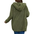thumbnail image 3 of Jacket Women Soft Hooded Jackets Casual Open Front Long Sleeve Solid Pockets Lightweight Outdoor Full Zip Warm Pullover Womens Winter Coats Army Green L, 3 of 7