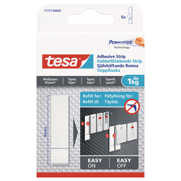 tesa Adhesive Strips for Textured Surfaces and Adhesive Nails 6 x 1lb