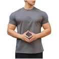 thumbnail image 2 of Yiliang T Shirts for Men Men's Casual Summer Short Sleeved Top Plain Round Neck Tee Fitness T Shirts, 2 of 5