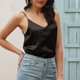thumbnail image 2 of Youmylove Tank Tops for Women Silk Satin Tank Tops 2025 V Neck Adjustable Spaghetti Strap Sleeveless Camisole Summer Basic Blouse Trendy Vacation Clothes, 2 of 5