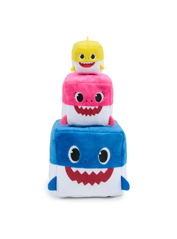 Baby Shark Nesting Dolls, Plush Cube Characters that Play Music