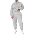 thumbnail image 1 of Womens 2 Piece Outfits Sweatsuit Half Zip Pullover Sweatshirt Joggers Pants Tracksuit Set, 1 of 8