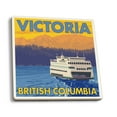 thumbnail image 1 of Victoria, British Columbia, Canada, Ferry and Mountains (Absorbent Ceramic Coasters Set of 4 Matching Images, Cork Back, Kitchen Table Decor), 1 of 3