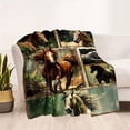 thumbnail image 5 of Galloping Horese Pattern Print Flannel Throw Blanket, 5 of 8