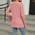 thumbnail image 5 of RYDCOT Knit Tops for Women Long Sleeve Sweatshirt for Women Sweaters Fashion Women Undershirt T Shirt Crew Neck Tops Loose Buttons Top or, 5 of 8