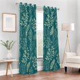 thumbnail image 7 of Coolnut Black Out Curtain Window Cover for Bedroom & Living Room 84" Flower Teal Curtains for Sliding Glass Door Closet Curtains, 7 of 7