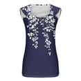 thumbnail image 4 of ZQUUVOU Tank Top For Women Crew Neck Lace Sleeveless Printied Tops (Navy,2XL), 4 of 4