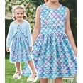 thumbnail image 6 of Lollipie Toddler Girl Sleeveless Dresses and Long Sleeve Ruffle Cardigan 2 Piece Fall Outfits for 2-7T, 6 of 7