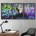 thumbnail image 2 of wall26 Framed Canvas Print Wall Art Set Spray Paint Style Andy Warhol Graffiti &amp; Street Art Comic Book Illustrations Modern Art Urban Portrait for Living Room, Bedroom, Office - 16"x24", 2 of 5
