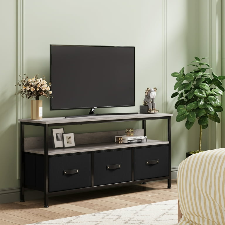 WhizMax Dresser TV Stand Entertainment Center with Storage 55 Inch TV Stand for Bedroom Small TV Stand Dresser with Drawers and Shelves Grey Walmart