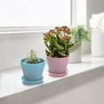 thumbnail image 5 of Visland 5PCS Plastic Planters Indoor Flower Plant Pots, Mini Flower Seedlings Nursery Pot/Planter/Flower Pot with Pallet, Modern Decorative Gardening Containers, 5 of 8