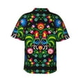 thumbnail image 3 of Daiia Roosters and Flowers Hawaiian Shirt for Men Gentle Cotton Regular Short Sleeve Casual-XX-Large, 3 of 9