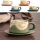 thumbnail image 1 of mfyjkho Juego de taza y platillo de café de cerámica, capacidad de 240 ml, incluye 1 taza, ideal para té, café y regalos, 5,74 x 5,74 x 3,03 pulgadas, 1 of 7