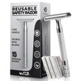 TRAHOOSafety Razor for Men with 15 Stainless Steel Double Edge Blades