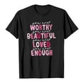 thumbnail image 4 of T-shirt de Saint-Valentin pour Femmes Gnomes Mignons Cœur d'Amour Imprimé Manches Courtes Tops Graphiques Noir P, 4 of 4