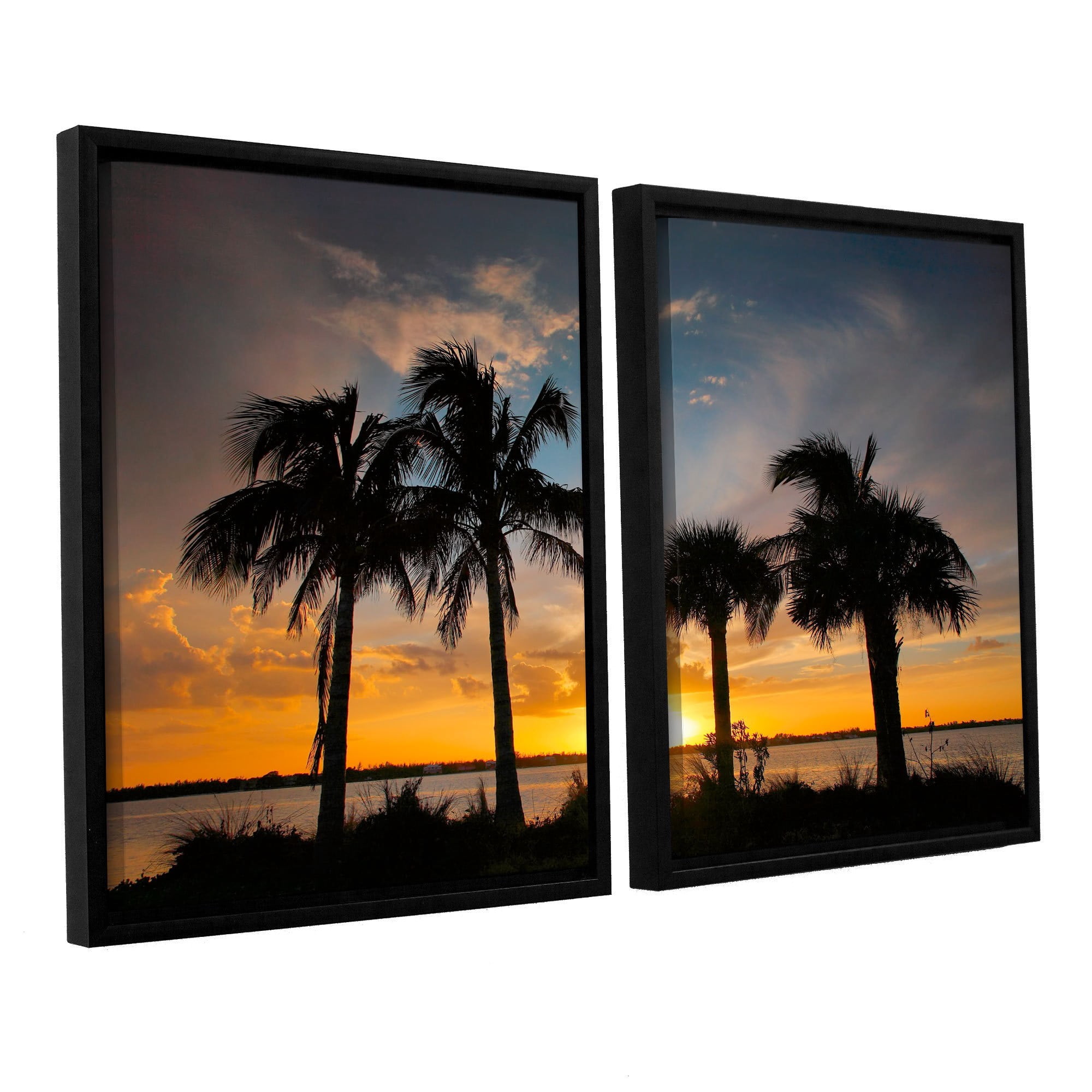 ArtWall Steve Ainsworth "Tropical Sunset" 2-Piece Floater Framed Canvas Set