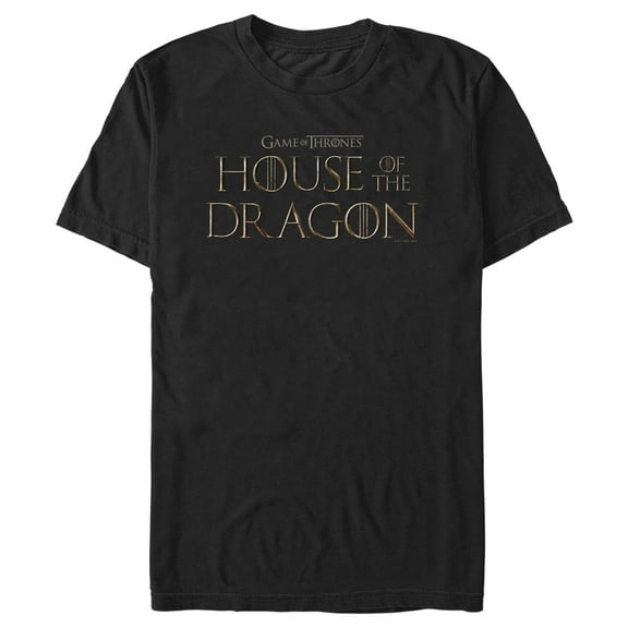 Men's Game of Thrones: House of the Dragon Bronze Series Logo  Graphic Tee Black Small
