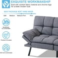 thumbnail image 4 of ZXNYH Futon Sofa Bed Convertible Memory Foam Couch Bed, Modern Sleeper Sofa with Adjustable Armrests&Backrests, Futon Sets for Compact Living Spaces Offices Apartments Dorm Bonus Room,Grey, 4 of 6