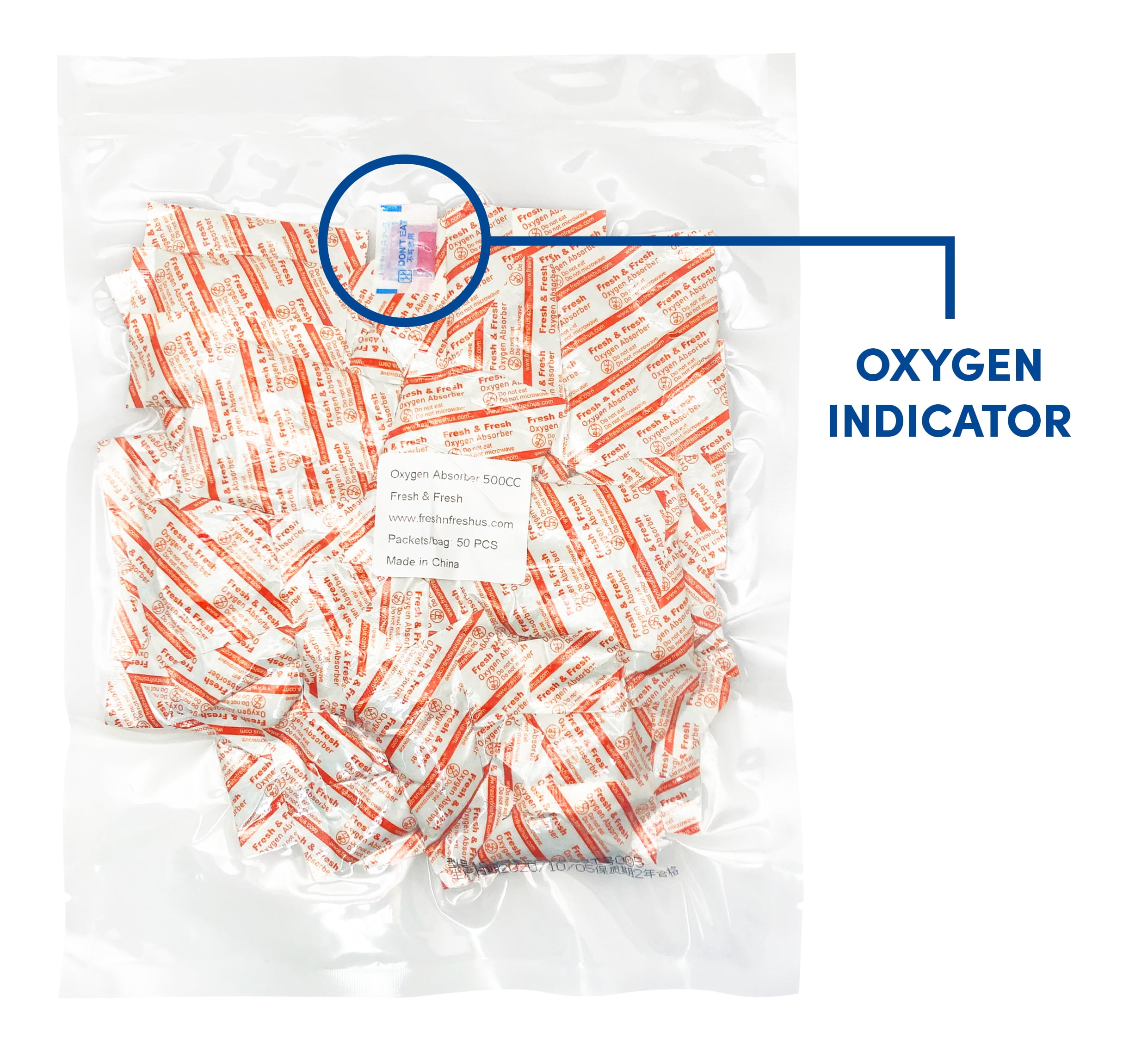 Fresh & Fresh [1000 Packs] 500 CC Premium Oxygen Absorbers(20 Bag of 50 Packets) - ISO 9001 Certified Facility Manufactured Quality Guaranteed