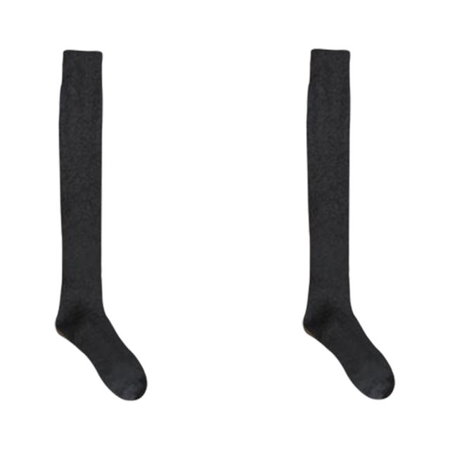 Jumpingount 1 par de calcetines de tubo largos por encima de la rodilla de Color sólido de estilo informal para acampar, medias cálidas de invierno gruesas Accesorios de disfraces Gris Jumpingount AP013478-04