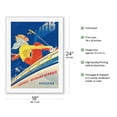 thumbnail image 2 of Switzerland (Svizzera) - Skier on Train - Montreux-Oberland Bernois (MOB) Railway - Vintage Railroad Travel Poster by Martin Peikert c.1946 - Japanese Unryu Rice Paper Art Print (Unframed) 18 x 24 in, 2 of 4