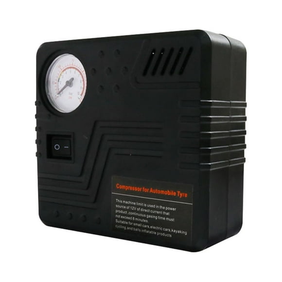 DC 12V 19 Cylinder 120W Portable Electric Tire Inflator Air Compressor with Pressure Gauge Black