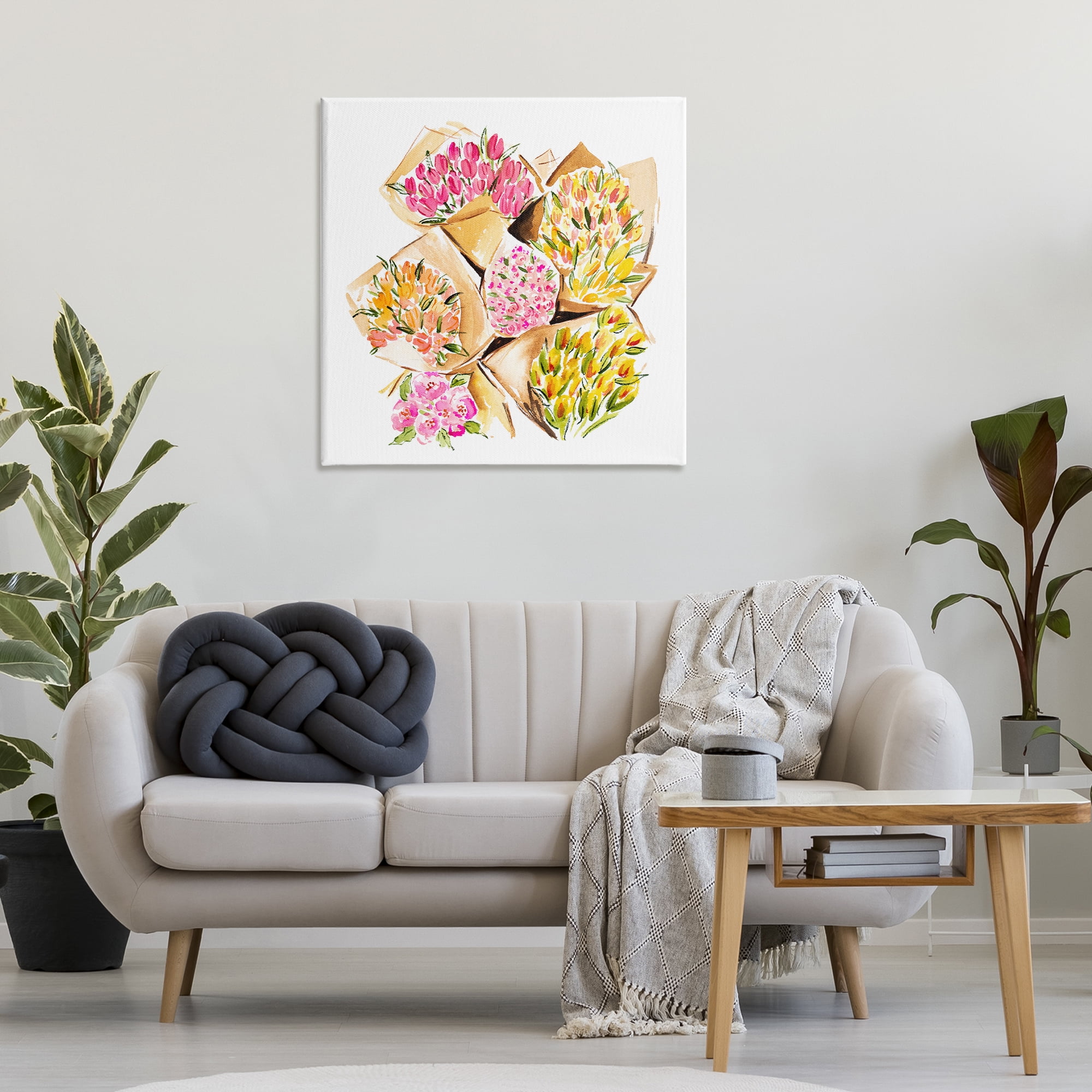 Stupell Industries Bundle of Bouquets Botanical & Floral Painting Gallery Wrapped Canvas Art Print Wall Art, 30 x 30