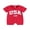 Red, variant on Infant Baby Boy 4th of July Romper 3 6 12 18 Months Fuzzy Letter Flag Embroidery Crew Neck Short Sleeve Bodysuits Summer Jumpsuits