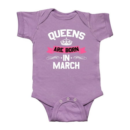 

Inktastic Queens are born in March Gift Baby Boy or Baby Girl Bodysuit