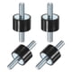thumbnail image 1 of Uxcell 4-Pack Montajes de Caucho con Pernos Dobles M5 x 12mm D15mmxH10mm, 1 of 7