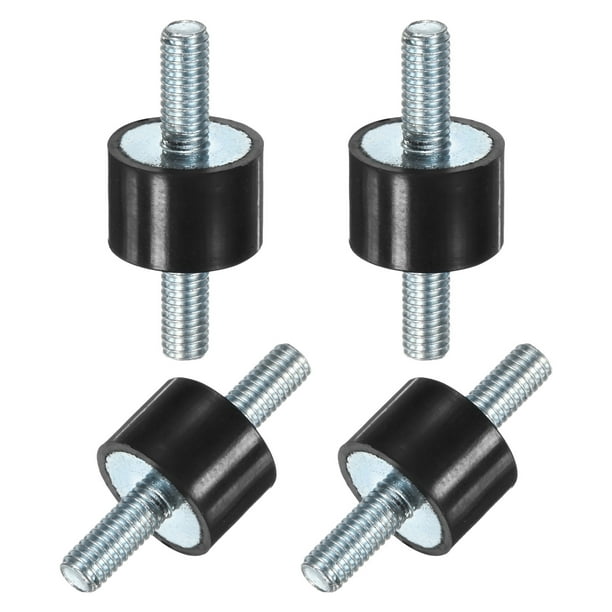 Uxcell 4-Pack Montajes de Caucho con Pernos Dobles M5 x 12mm D15mmxH10mm