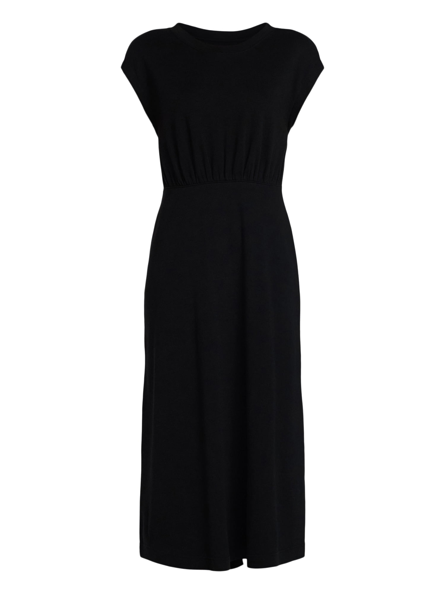 Time and Tru Women’s Cotton Knit Midi Dress with Dolman Sleeves, Sizes XS-XXXL