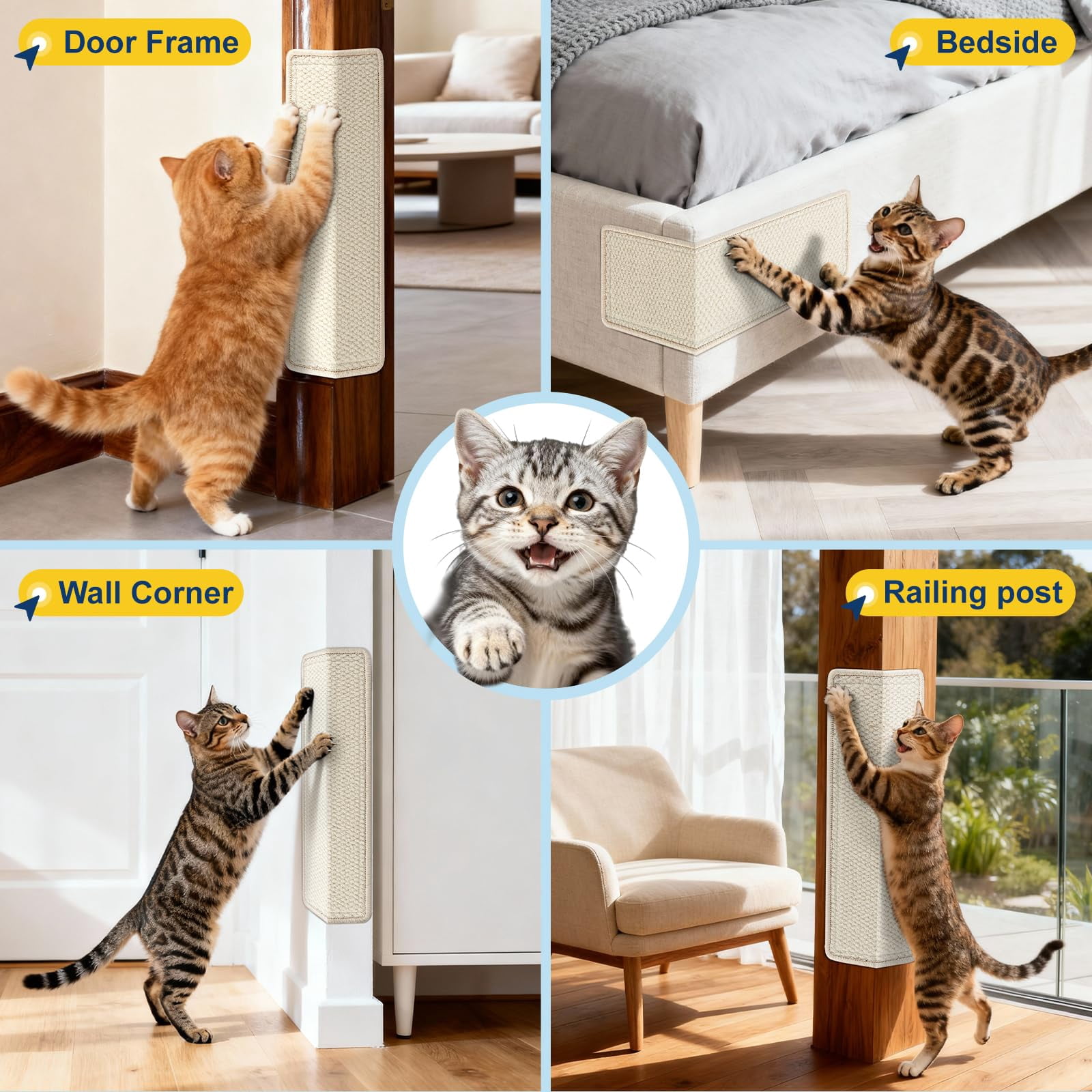 Door Protector From Cat 19.6" X 7.8" Wall Corner Scratcher  Anti Scratch Frame Furniture For Indoor Cats