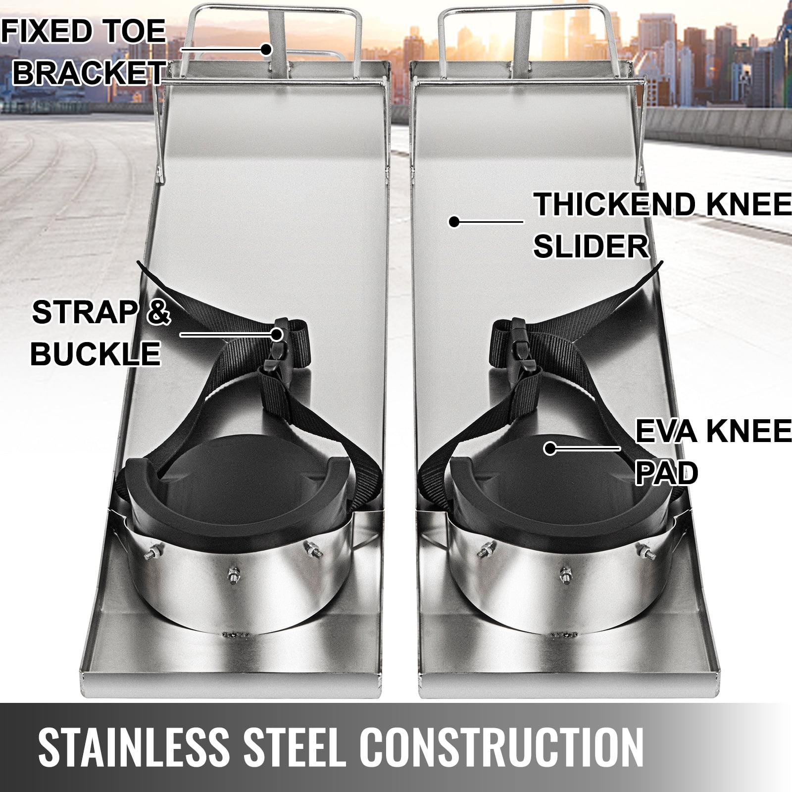 1 pair of knee buckle 1.5 mm steel polished