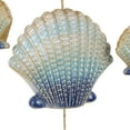 thumbnail image 4 of DecMode 35" Blue Ceramic Handmade Ombre Shell Windchime with Driftwood and Bead Accents, 4 of 6