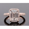 thumbnail image 2 of solitaire jewels 4CT Emerald Moissanite Halo Engagement Ring For Women, 14K Rose Gold, 2 of 8