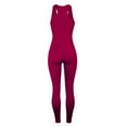 thumbnail image 4 of haxmnou women slim yoga sport jumpsuit long bodysuit tracksuit pants we/m red m, 4 of 6