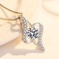 thumbnail image 5 of Collar Blanco de Plata 925, Circonita, Diamenté, Regalo para el Día de la Madre San Valentín JM, 5 of 5